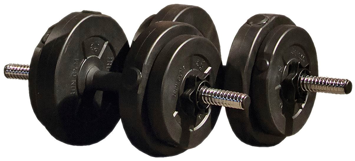 Iron gym sales adjustable dumbbell set